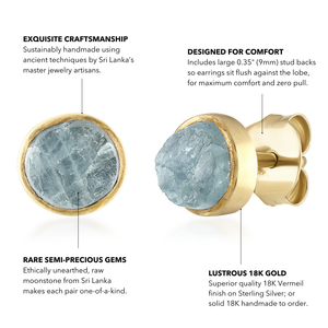 'Anchor' Raw Aquamarine Stud Earrings