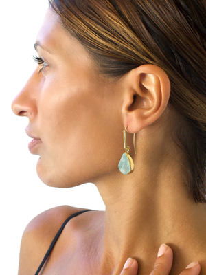 Aquamarine Teardrop Gemstone Earrings