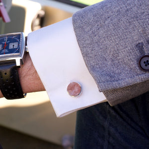 'Lover' Rose Quartz Gemstone Cufflinks