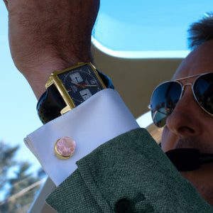 'Lover' Rose Quartz Gemstone Cufflinks