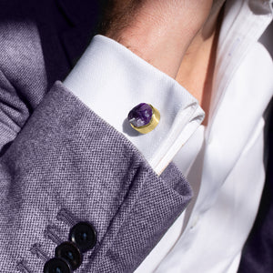 Raw Amethyst Cufflinks