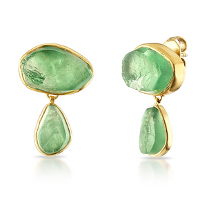 Green Fluorite Goddess Earrings
