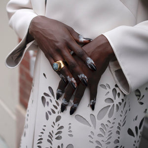 'Anchor' Raw Aquamarine Boss Ring