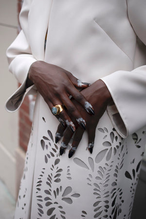 'Anchor' Raw Aquamarine Boss Ring