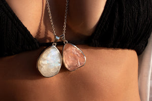 Raw Moonstone 'Rock Pendant' Gemstone Necklace