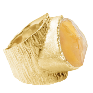 'Hustle' Raw Citrine Boss Ring