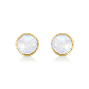 mini moonstone stud earrings sterling silver or gold vermeil