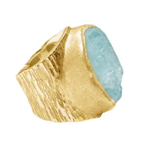 'Anchor' Raw Aquamarine Boss Ring