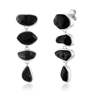 Black Tourmaline 'Paradiso Cascade' Gemstone Earrings