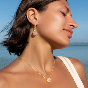 Rose Quartz Teardrop Gemstone Earrings