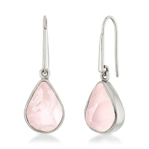 Rose Quartz Teardrop Gemstone Earrings