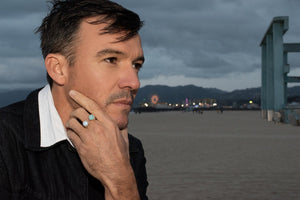 Men's 'Stargazer' Gemstone Ring with Aquamarine & Moonstone