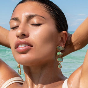 Green Fluorite 'Paradiso Cascade' Gemstone Earrings