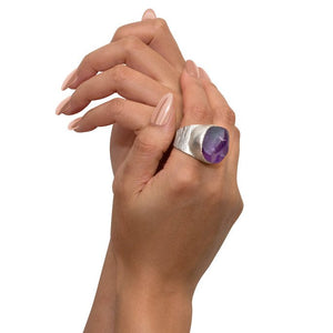 'Taboo' Raw Amethyst Boss Ring