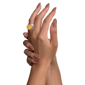 'Hustle' Raw Citrine Baby Boss Ring