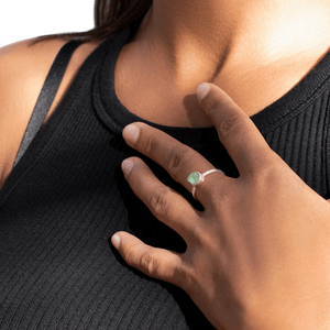 Raw Green Fluorite Stackable Ring