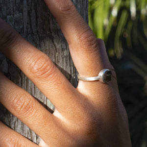 Raw Smoky Quartz Stackable Ring