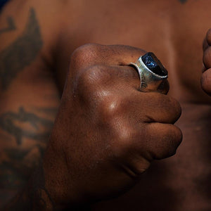 Men's Raw Black Tourmaline Boss Ring