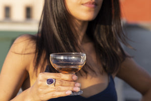 'Taboo' Raw Amethyst Baby Boss Ring