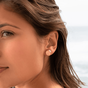 'Lover' Raw Rose Quartz Gemstone Stud Earrings