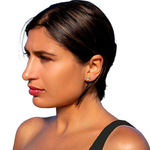 mini natural aquamarine stud earrings in 18K gold vermeil