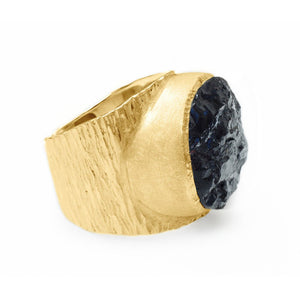 'Dark Horse' Raw Black Tourmaline Baby Boss Ring