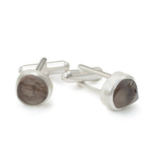 'Grounded' Smoky Quartz Gemstone Cufflinks