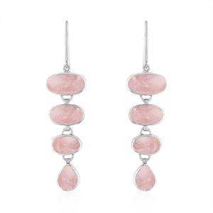 Rose Quartz Playa Cascade Gemstone Earrings