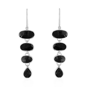 Black Tourmaline Playa Cascade Gemstone Earrings