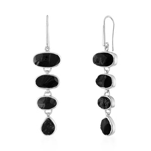 Black Tourmaline Playa Cascade Gemstone Earrings