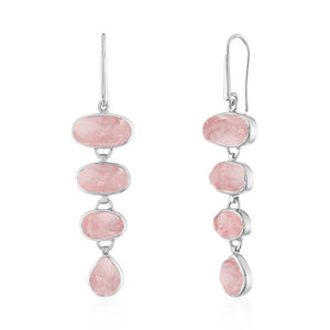 Rose Quartz Playa Cascade Gemstone Earrings