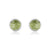 18K White Gold & Natural Peridot Small Gemstone Stud Earrings