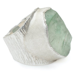 'Genesis' Raw Green Fluorite Boss Ring