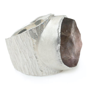 'Enigma' Raw Smoky Quartz Boss Ring