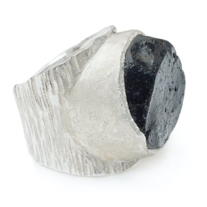 Men's Raw Black Tourmaline Boss Ring
