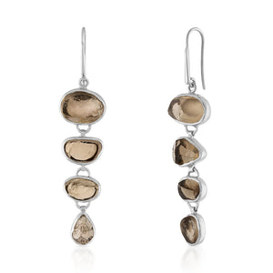 Smoky Quartz Playa Cascade Gemstone Earrings