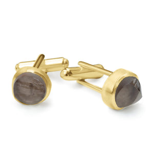 'Grounded' Smoky Quartz Gemstone Cufflinks