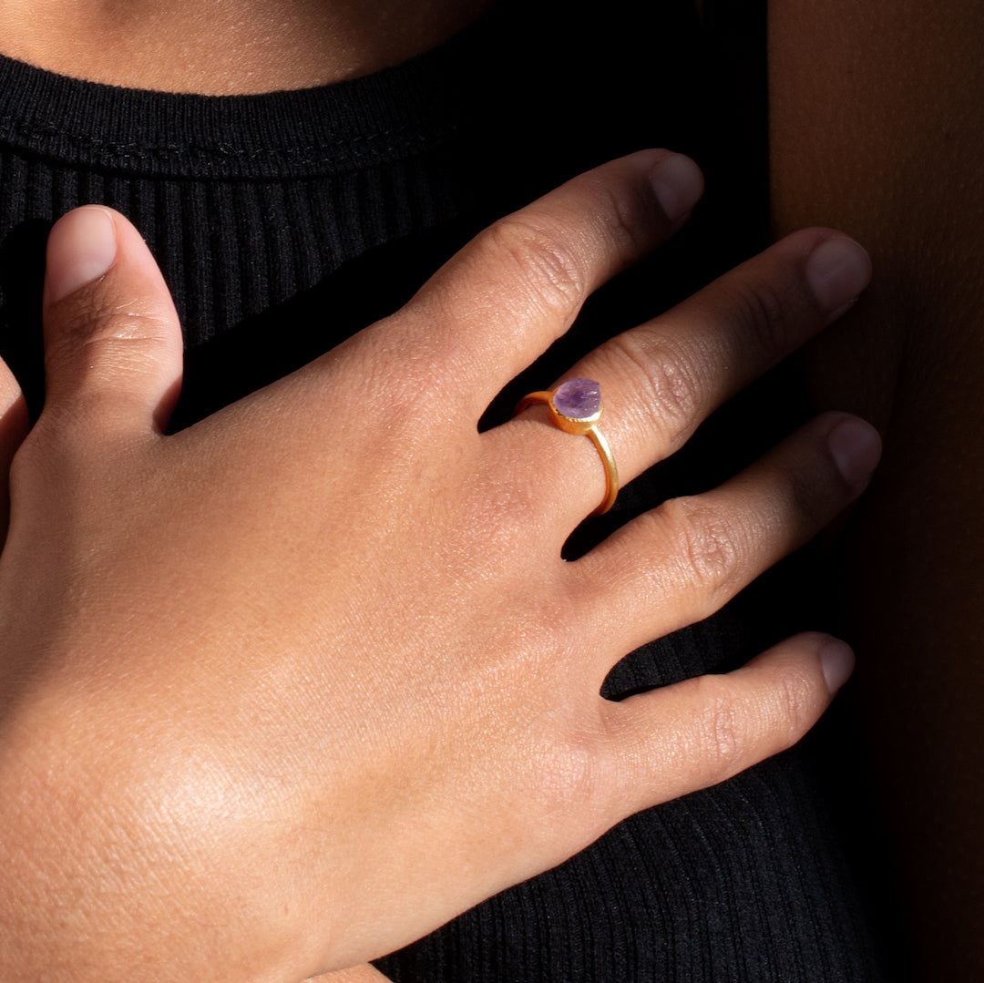 Raw Amethyst Stackable Ring
