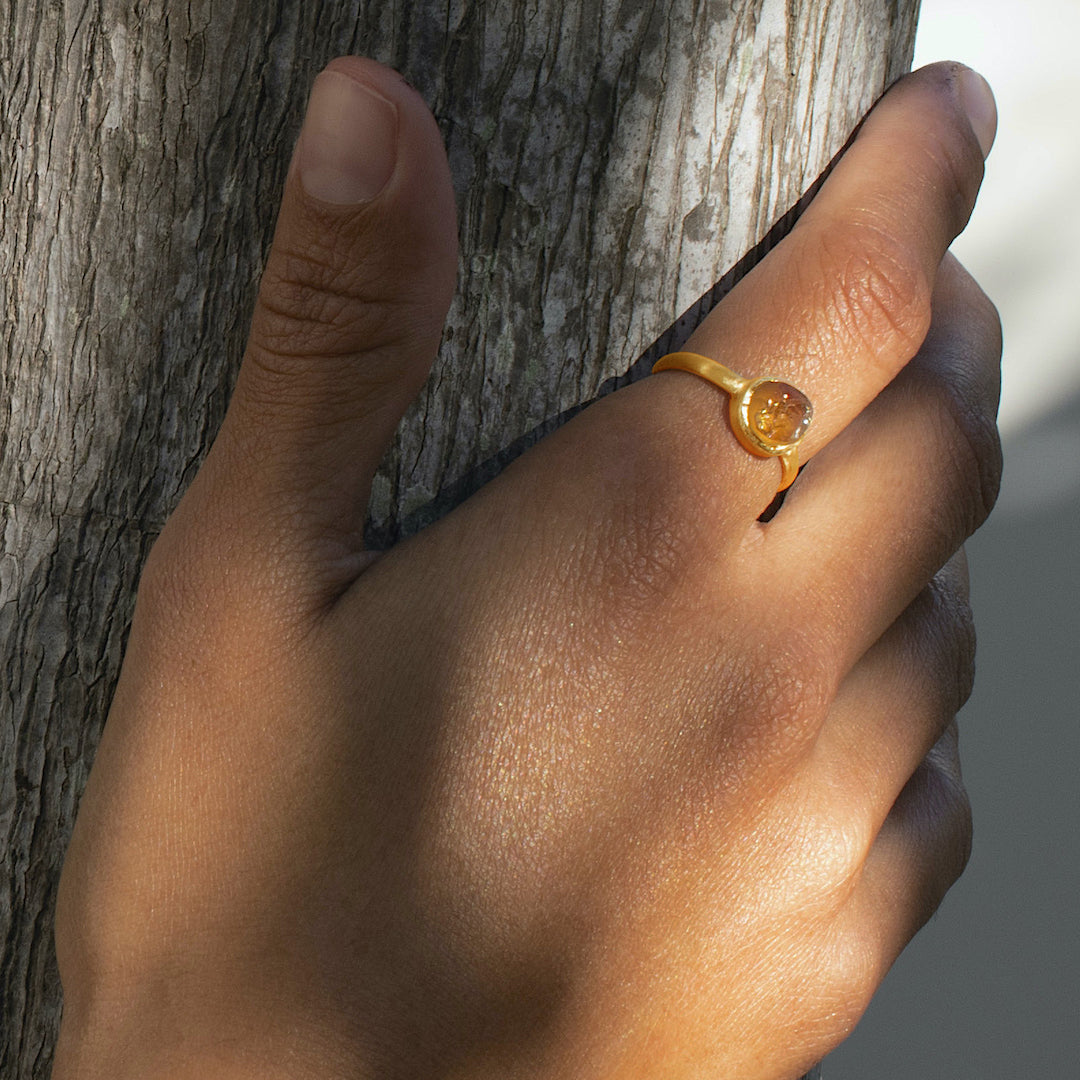 Raw Citrine Stackable Ring