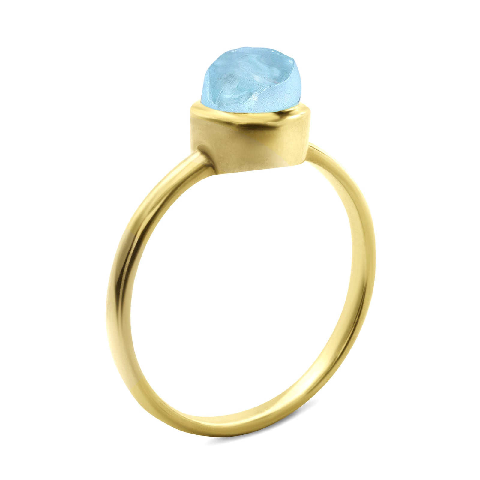 Raw Aquamarine Stackable Ring