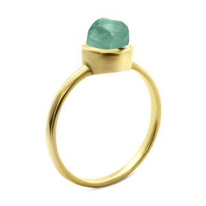 Raw Green Fluorite Stackable Ring