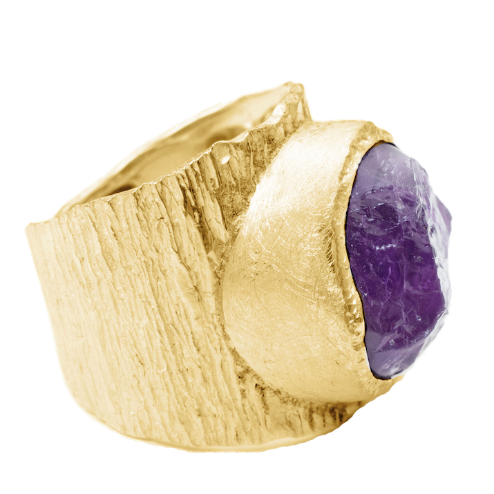 'Taboo' Raw Amethyst Boss Ring
