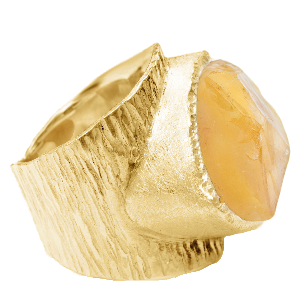'Hustle' Raw Citrine Boss Ring