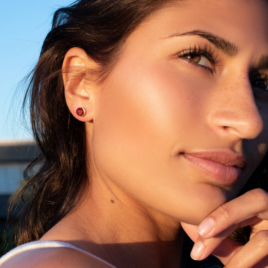 'Passion' Garnet Mini Gemstone Studs