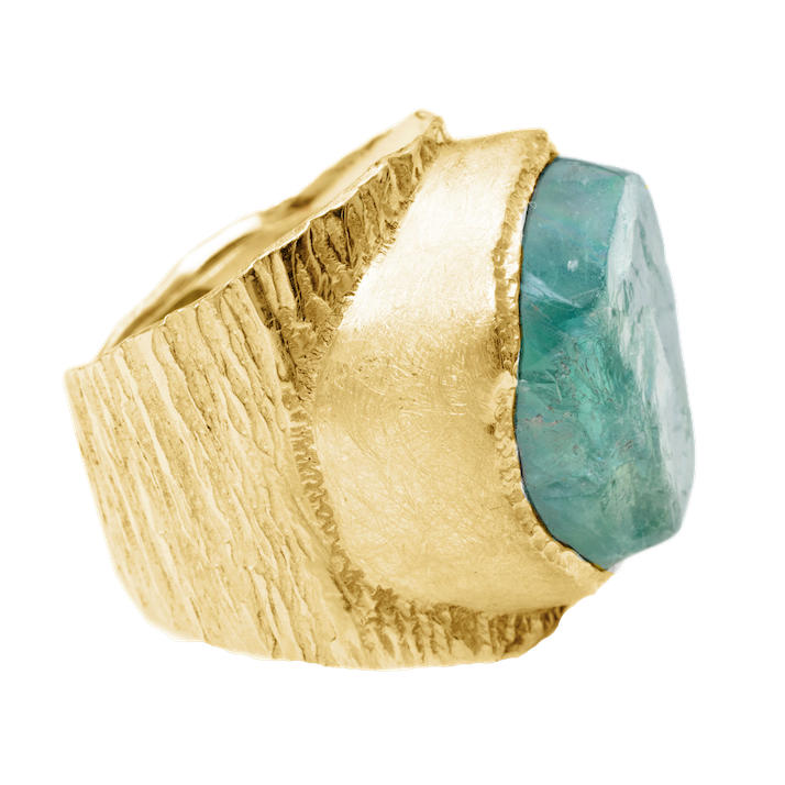 'Genesis' Raw Green Fluorite Boss Ring