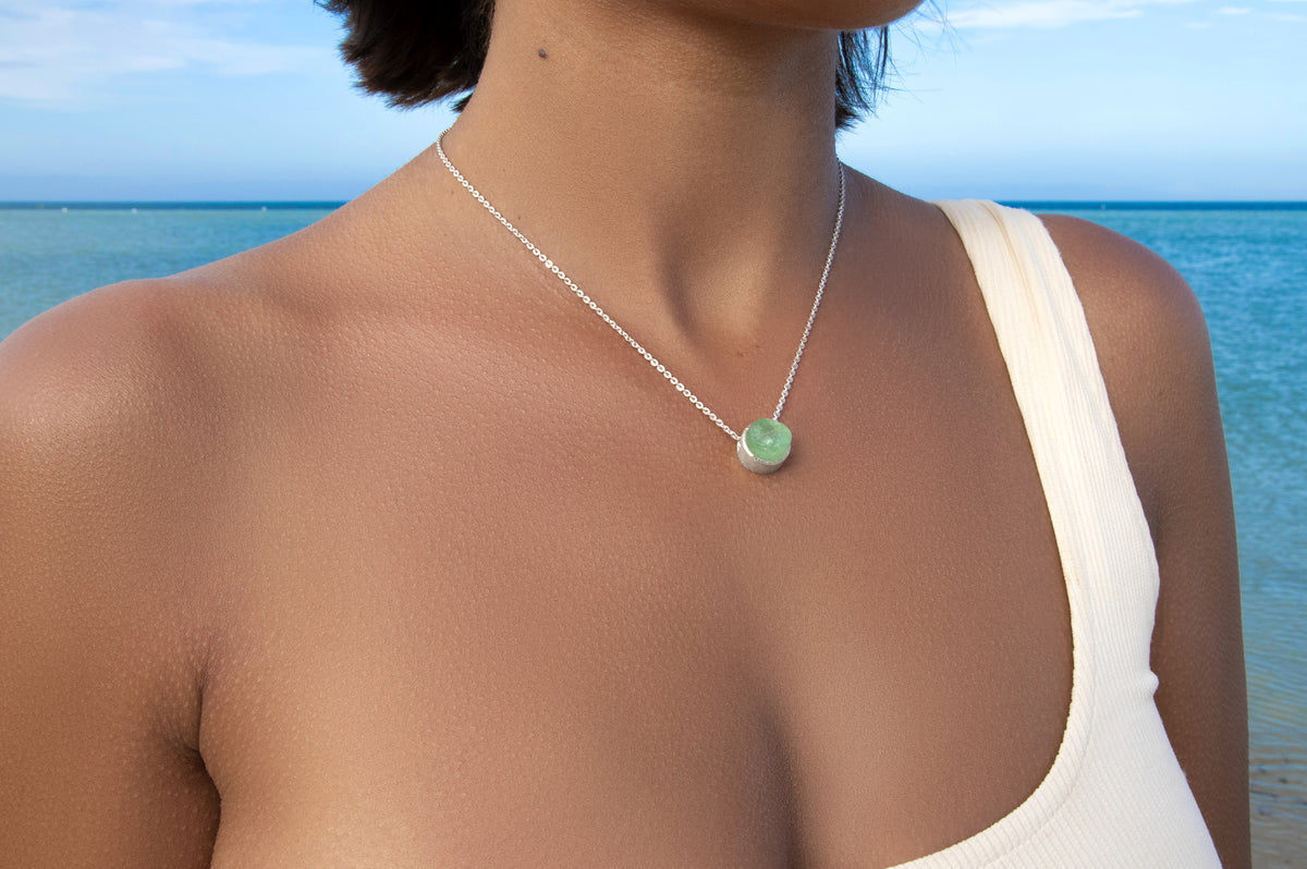 Green Fluorite Charm Necklace