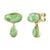 18K Yellow Gold Green Fluorite Goddess Gemstone Earrings