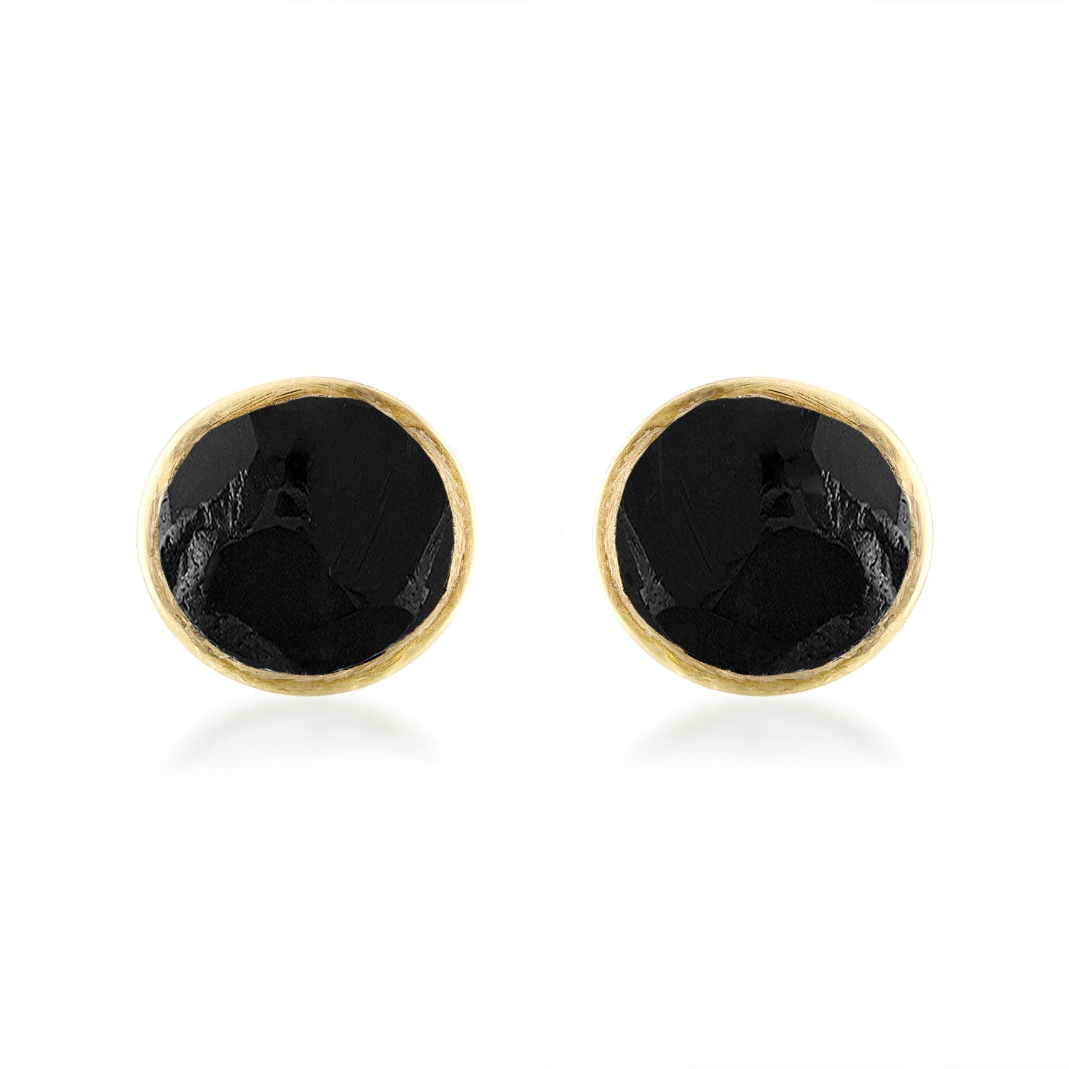 'Dark Horse' Raw Black Tourmaline Stud Earrings