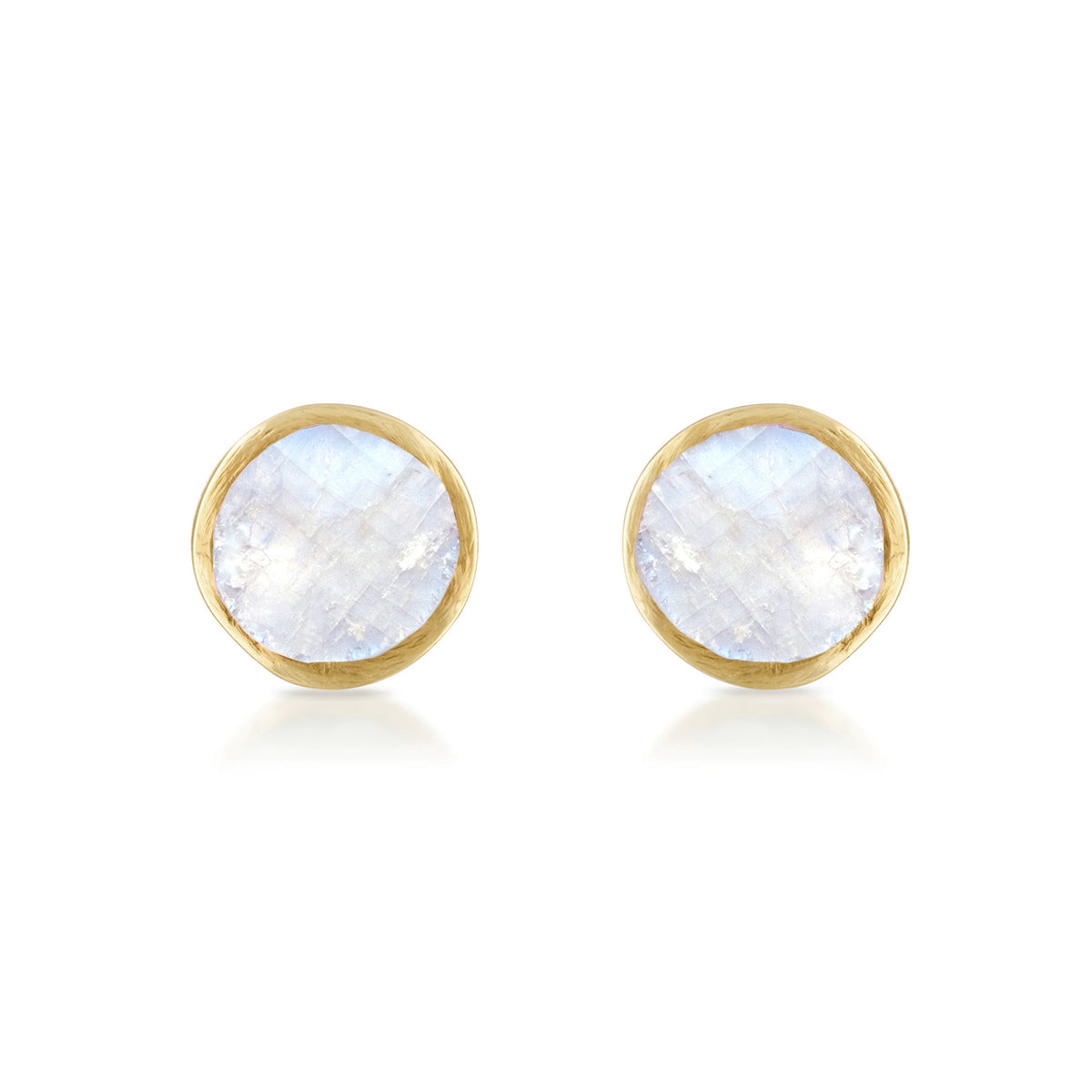 mini moonstone stud earrings sterling silver or gold vermeil