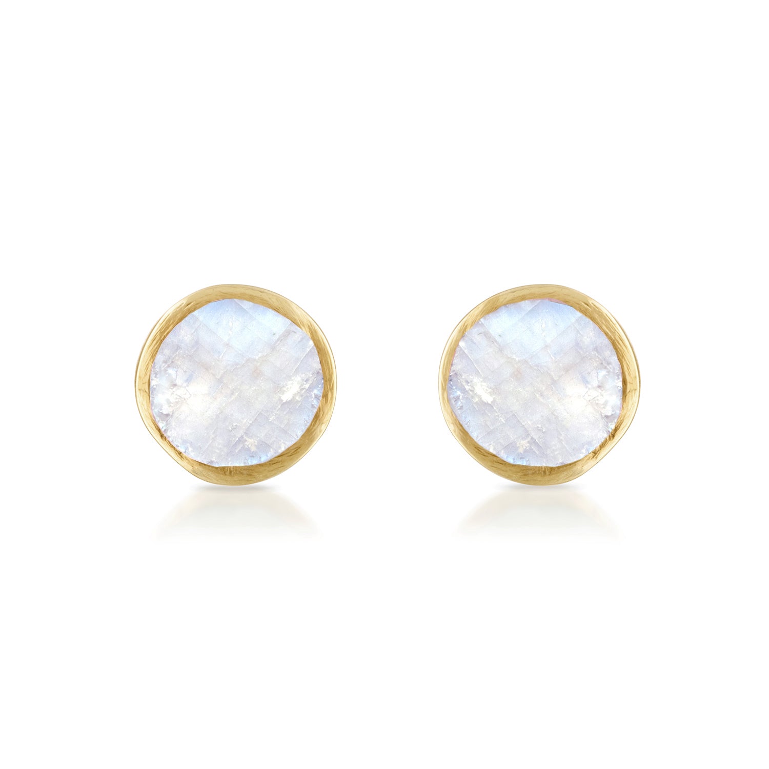 mini moonstone stud earrings sterling silver or gold vermeil